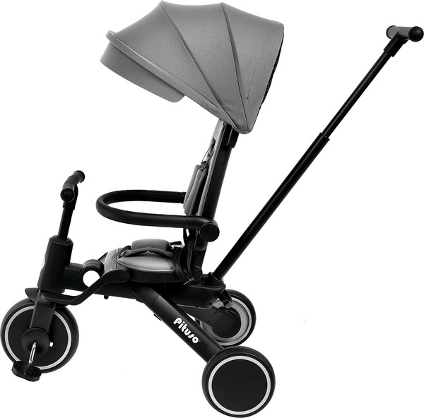 Трехколесный велосипед с ручкой Pituso Leve Pro / T8-Grey