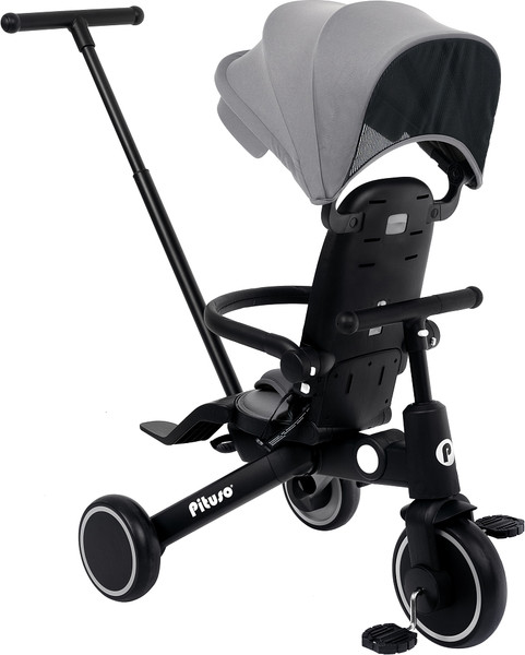Трехколесный велосипед с ручкой Pituso Leve Pro / T8-Grey