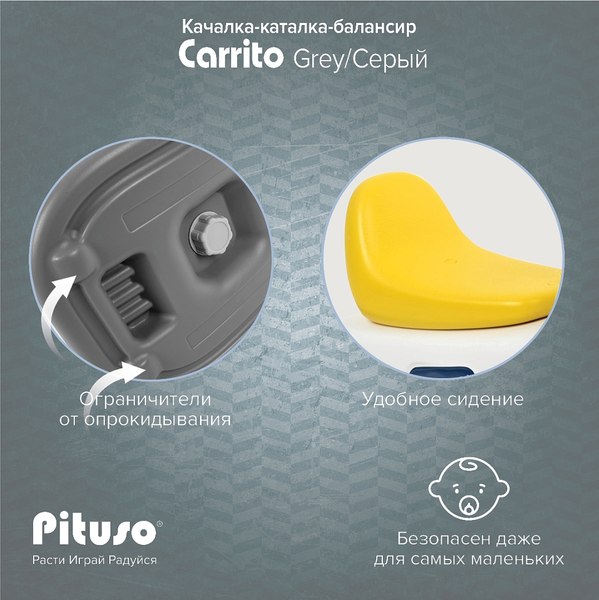 Качалка-каталка Pituso Машинка / YY-ML65-grey