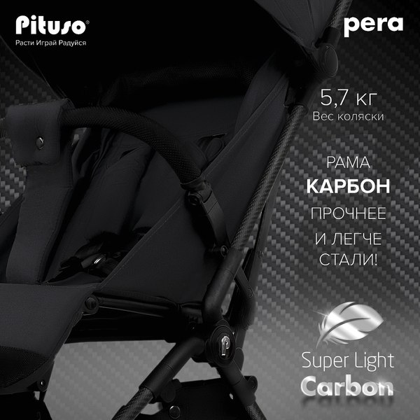 Детская прогулочная коляска Pituso Pera / X-33/БК/Black New