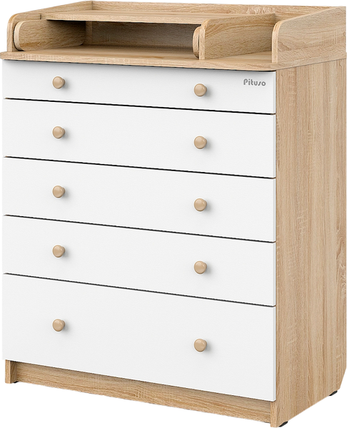 Комод пеленальный Pituso Tori / БП-00004221 (дуб сонома/белый) - фото