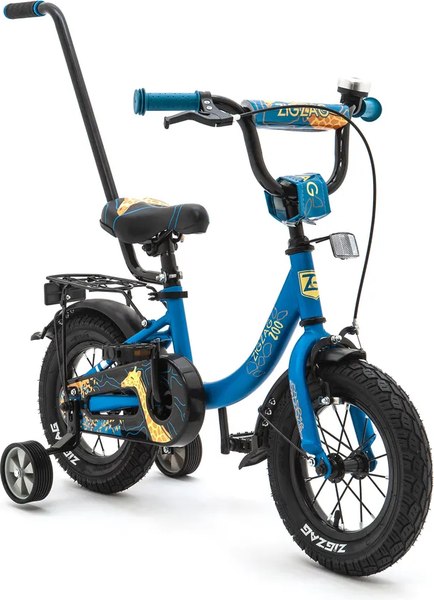 Детский велосипед с ручкой ZigZag Zoo 12 / ZG-1283