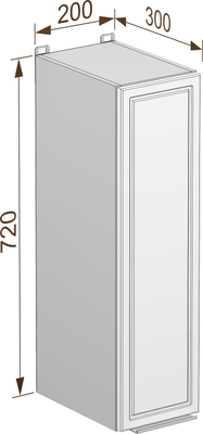 Шкаф навесной для кухни Arvento Корнелия Флок-плюс ВШ20