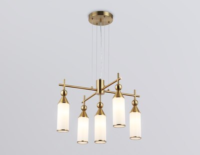Люстра Ambrella LH55276/5 BS/FR (латунь/белый матовый)