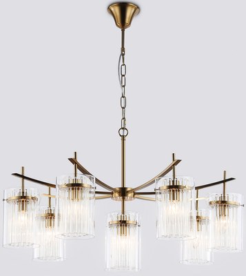 Люстра Ambrella LH56033/7+1 BS/CL (латунь/прозрачный) - фото