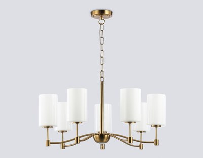 Люстра Ambrella LH56053/7 BS/FR (латунь/белый матовый)