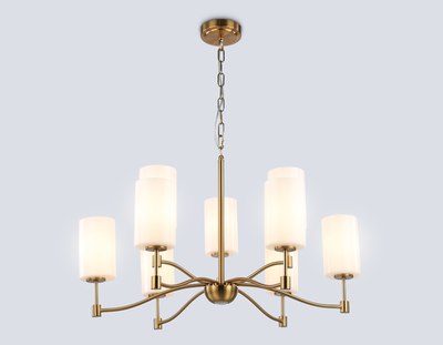 Люстра Ambrella LH56054/6+3 BS/FR (латунь/белый матовый)