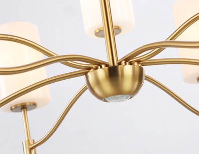 Люстра Ambrella LH56054/6+3 BS/FR (латунь/белый матовый)