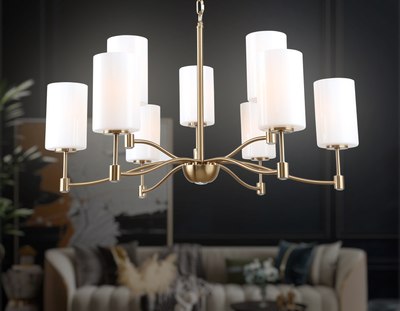 Люстра Ambrella LH56054/6+3 BS/FR (латунь/белый матовый)