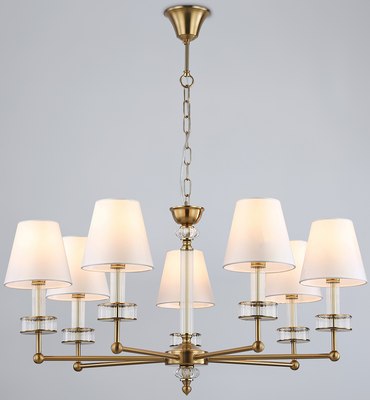 Люстра Ambrella LH71023/7 BS/WH (латунь/белый) - фото