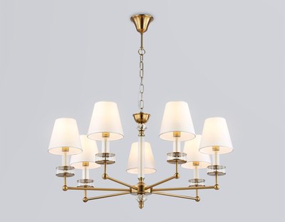 Люстра Ambrella LH71023/7 BS/WH (латунь/белый)