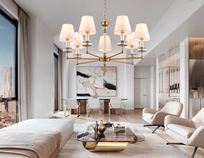 Люстра Ambrella LH71023/7 BS/WH (латунь/белый)