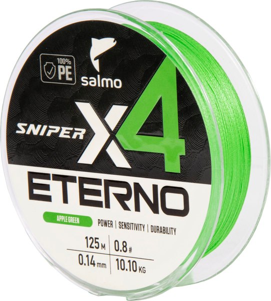 Леска плетеная Salmo Sniper х4 Eterno Braid Apple Green 125/014 / 4932-014 - фото