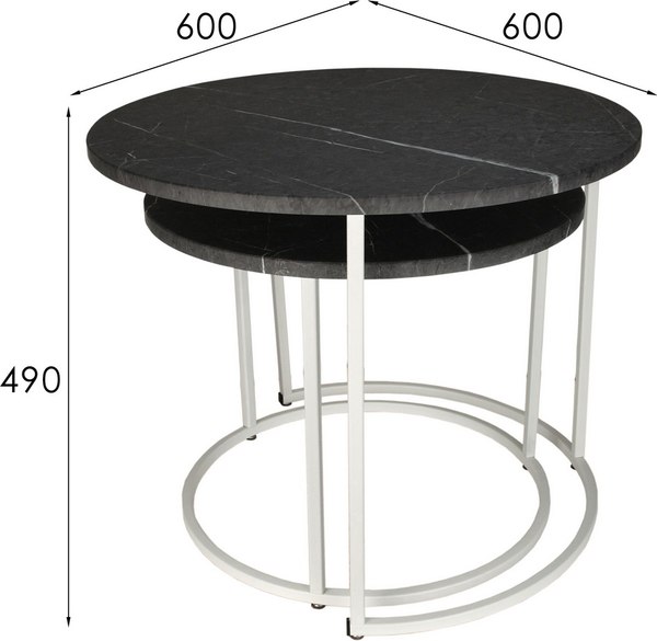 Комплект журнальных столиков Мебелик МеталлАрт М001