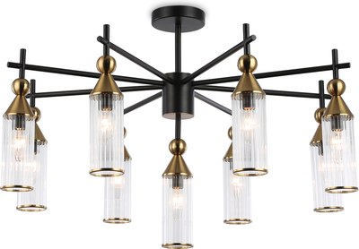 Люстра Ambrella LH55258/9 BK/BS/CL (черный/латунь/прозрачный)