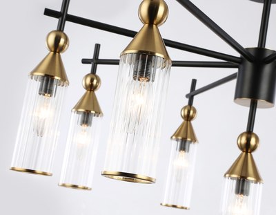 Люстра Ambrella LH55258/9 BK/BS/CL (черный/латунь/прозрачный)