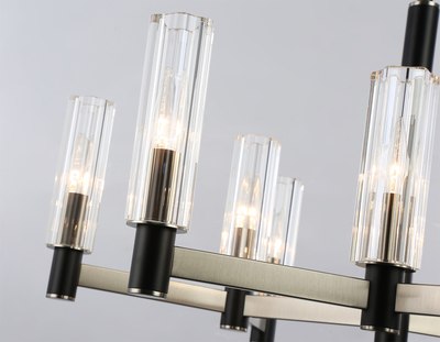 Люстра Ambrella LH55503/9 SN/BK/CL (сатин никель/черный/прозрачный)