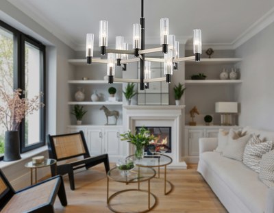 Люстра Ambrella LH55505/12 SN/BK/CL (сатин никель/черный/прозрачный)