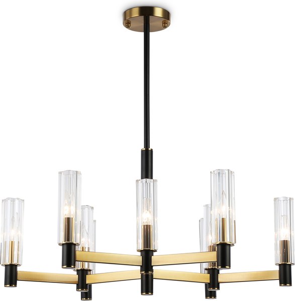 Люстра Ambrella LH55513/9 BK/BS/CL (черный/латунь/прозрачный)