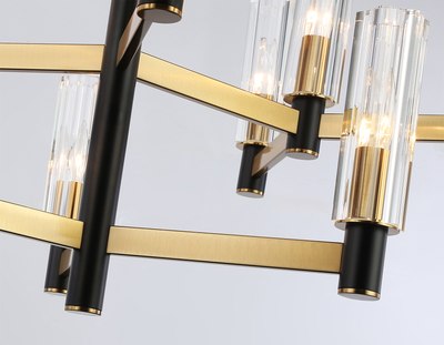 Люстра Ambrella LH55515/12 BK/BS/CL (черный/латунь/прозрачный)