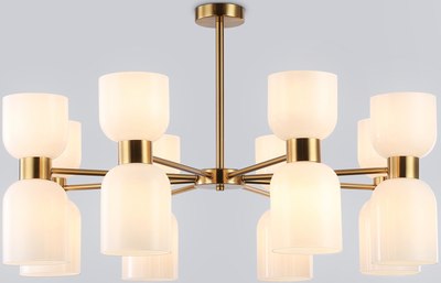 Люстра Ambrella LH56095/16 BS/FR (латунь/белый матовый) - фото