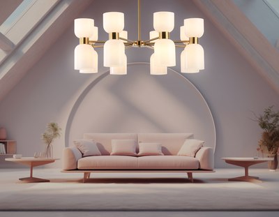 Люстра Ambrella LH56095/16 BS/FR (латунь/белый матовый)