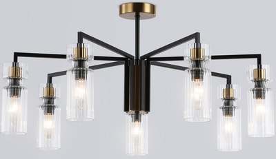 Люстра Ambrella LH56115/7 BK/BS/CL (черный/латунь/прозрачный) - фото