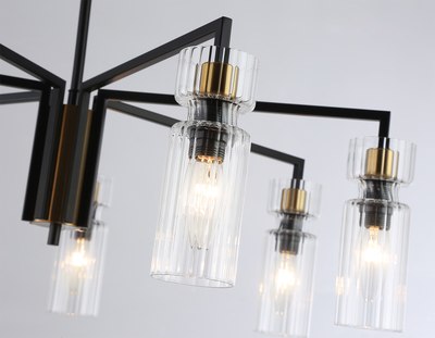 Люстра Ambrella LH56115/7 BK/BS/CL (черный/латунь/прозрачный)