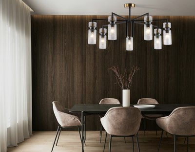 Люстра Ambrella LH56115/7 BK/BS/CL (черный/латунь/прозрачный)