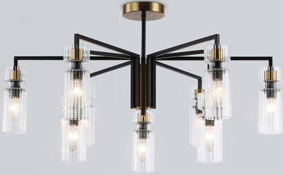 Люстра Ambrella LH56117/9 BK/BS/CL (черный/латунь/прозрачный) - фото