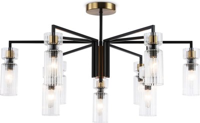 Люстра Ambrella LH56117/9 BK/BS/CL (черный/латунь/прозрачный)