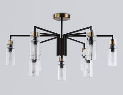 Люстра Ambrella LH56117/9 BK/BS/CL (черный/латунь/прозрачный)