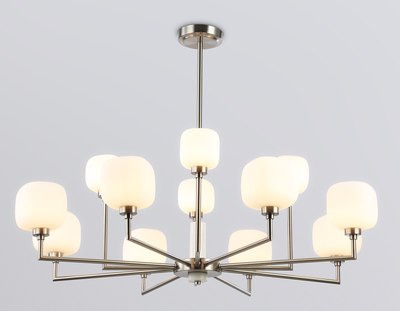 Люстра Ambrella LH53005/12 SN/FR (сатин никель/белый матовый)