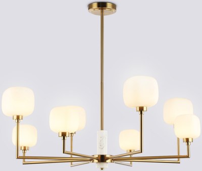 Люстра Ambrella LH53017/8 BS/FR (латунь/белый матовый) - фото