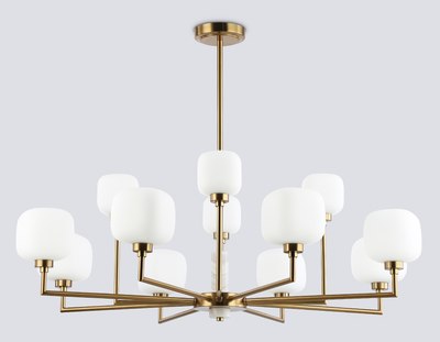 Люстра Ambrella LH53019/12 BS/FR (латунь/белый матовый)