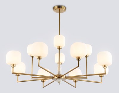 Люстра Ambrella LH53019/12 BS/FR (латунь/белый матовый)