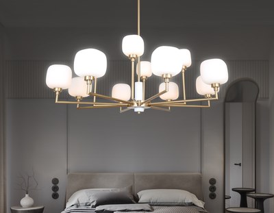 Люстра Ambrella LH53019/12 BS/FR (латунь/белый матовый)