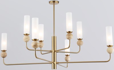 Люстра Ambrella LH53252/8 BS/FR (латунь/белый матовый) - фото
