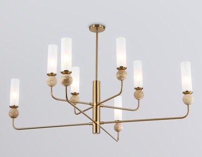 Люстра Ambrella LH53252/8 BS/FR (латунь/белый матовый)