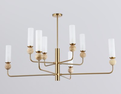 Люстра Ambrella LH53252/8 BS/FR (латунь/белый матовый)