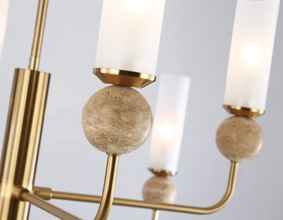 Люстра Ambrella LH53252/8 BS/FR (латунь/белый матовый)