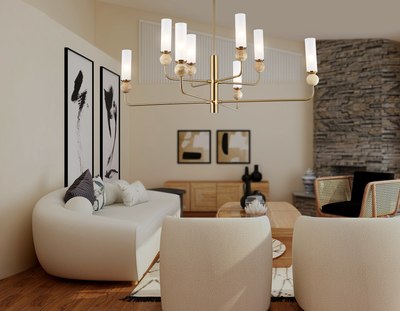 Люстра Ambrella LH53252/8 BS/FR (латунь/белый матовый)