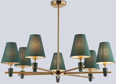 Люстра Ambrella LH75053/7 BS/GN (латунь/зеленый) - фото