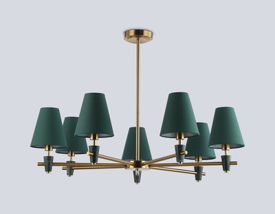Люстра Ambrella LH75053/7 BS/GN (латунь/зеленый)