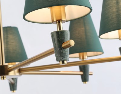 Люстра Ambrella LH75053/7 BS/GN (латунь/зеленый)