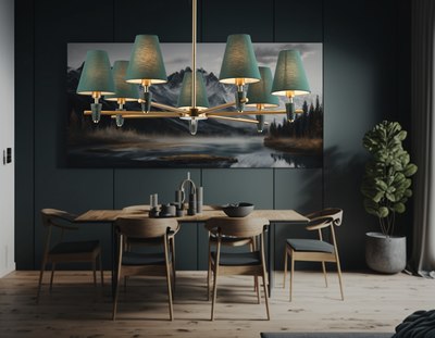 Люстра Ambrella LH75053/7 BS/GN (латунь/зеленый)