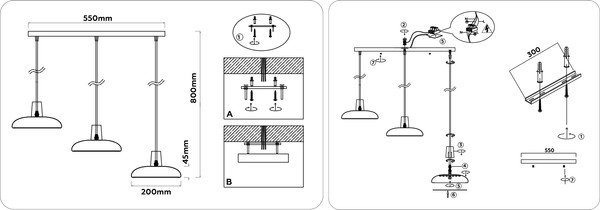 Люстра Ambrella FL4840/3 WH/WD
