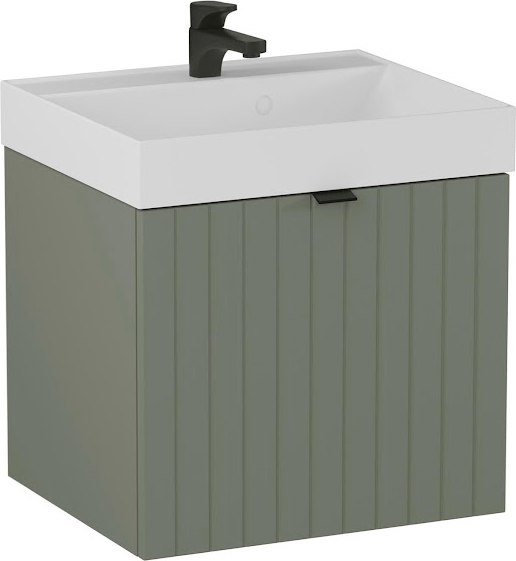 Тумба под умывальник Lauter Melisa 50 (серо-зеленый п/мат, три ручки в комплекте) - фото