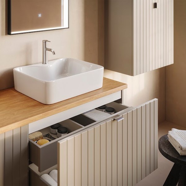 Тумба под умывальник Lauter Melisa 50 (кашемир п/мат, три ручки в комплекте)