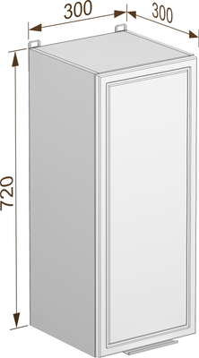 Шкаф навесной для кухни Arvento Корнелия Флок-плюс ВШ30